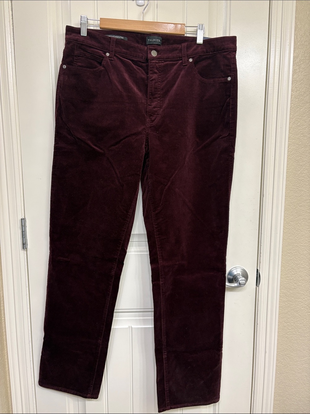 NWT Talbots Women's Corduroy Pants in Deep Burgundy